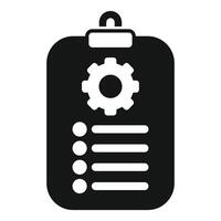 Clipboard showing check list and gear for maintenance vector