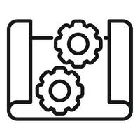 Project development with cogwheels on blueprint symbolising engineering vector
