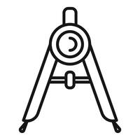 Drawing compass tool icon representing geometry and drafting vector