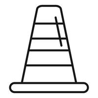 Traffic cone standing warning sign for under construction icon vector