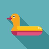 Yellow inflatable duck floating on turquoise water, summer fun concept vector