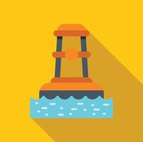 Offshore platform standing on water surface extracting natural resources vector