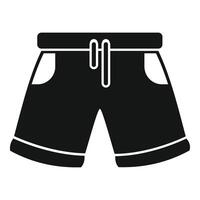 Black shorts with drawstring showing summer fashion concept vector