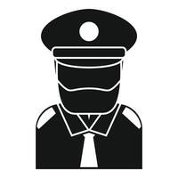 Bearded security guard wearing uniform standing vector