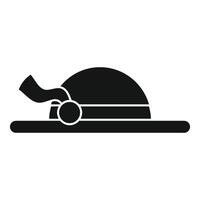 Woman's hat with ribbon bow and round decoration icon silhouette vector