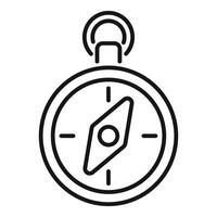 Line art icon of a compass indicating the direction vector