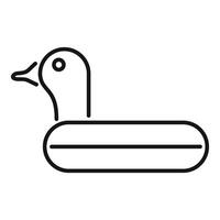 Inflatable duck toy floating on water surface for summer vacation vector