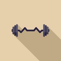 Heavy barbell is casting a long shadow on a plain background vector
