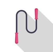 Jumping rope icon representing fitness exercise with long shadow vector
