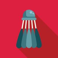Blue shuttlecock falling with motion blur on red background vector