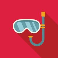 Diving mask and snorkel for underwater exploration vector