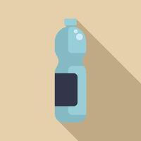 Plastic water bottle with blank label casting long shadow vector