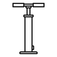 Bicycle pump with handle standing on floor for inflating tires vector