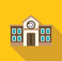 Art school building facade with clock showing palette icon vector
