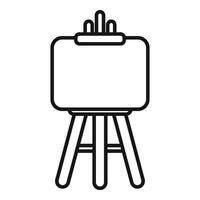 Empty easel standing on three legs with paper sheet on top vector