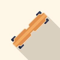 Longboard skateboard deck with wheels flat design icon with long shadow vector