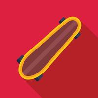 Yellow skateboard lying on a red background vector