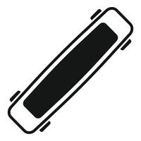 Black longboard for extreme tricks and city skating vector