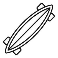 Longboard skateboard top view pushing forward line icon vector