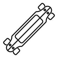 Longboard deck showing from underneath line art drawing vector