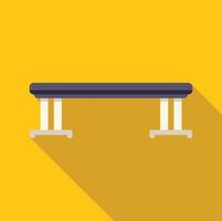 Training bench standing on yellow background, simple style vector