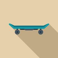 Blue skateboard deck casting long shadow on the right vector