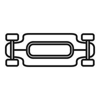 Modern longboard top view showing wheels and deck vector