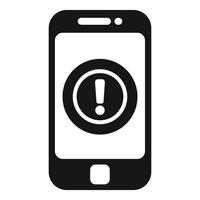 Smartphone showing exclamation point warning icon vector