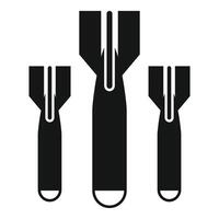 Three air bombs dropping, ready to explode vector