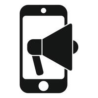 Smartphone showing megaphone announcing promotion advertisement vector