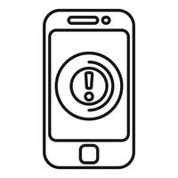 Smartphone showing warning message icon on screen vector