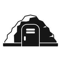 Secret bunker entrance hidden in mountainside providing security and protection vector