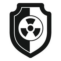 Shield protecting from radioactive contamination symbol icon vector