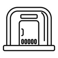 Security gate protecting entrance with digital code panel vector