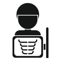 Simple icon of a doctor analyzing a chest x ray vector