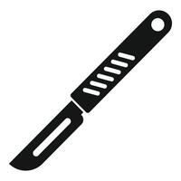 Surgical scalpel lying diagonally with ribbed handle for grip vector