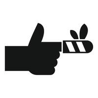 Hand holding party popper with confetti exploding vector