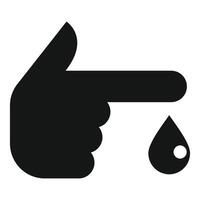 Doctor pointing at blood drop icon for medical test vector