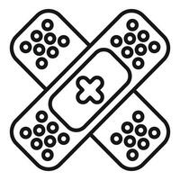 Two crossed bandages forming a cross shape icon vector