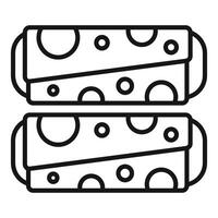 Two swiss rolls with cream filling covered with chocolate glaze vector