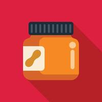 Peanut butter jar sitting on a red background vector