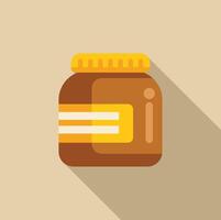 Closed glass jar filled with peanut butter with blank label for branding vector