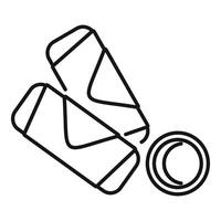 Two spring rolls served with sauce minimalist line art illustration vector