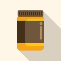 Closed jar with brown label is standing on white background vector