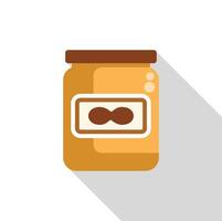 Jar of peanut butter with label showing two peanuts inside vector