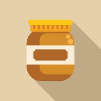 Peanut butter jar with blank label sitting on table vector