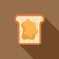 White toast with melting butter spreading on brown background vector