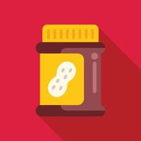 Peanut butter jar sitting on red background vector