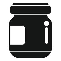 Black glyph style food preservation jar icon showing storage container for pickles, jams, and preserves vector