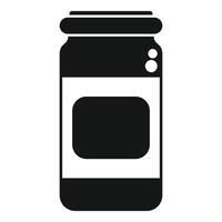 Black jar with blank label for preserving showing storage vector